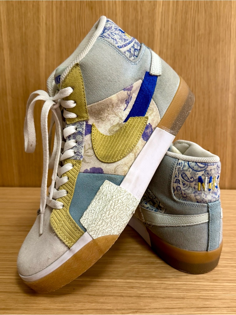 Nike SB Zoom Blazer Mid-Top ‘Paisley’ Deconstructed Sneakers, Men’s Size 9